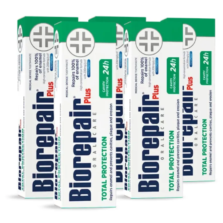 5 x Biorepair Plus Total Protection Tandpasta (75 ml)