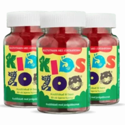 3 x Kids Zoo Multivitamin m. Jordbærsmag (60 stk)