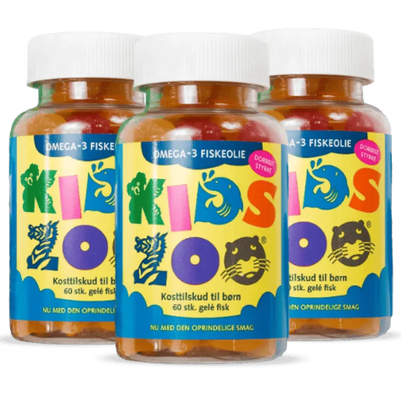 3 x Kids Zoo Omega-3 Fiskeolie (60 stk)