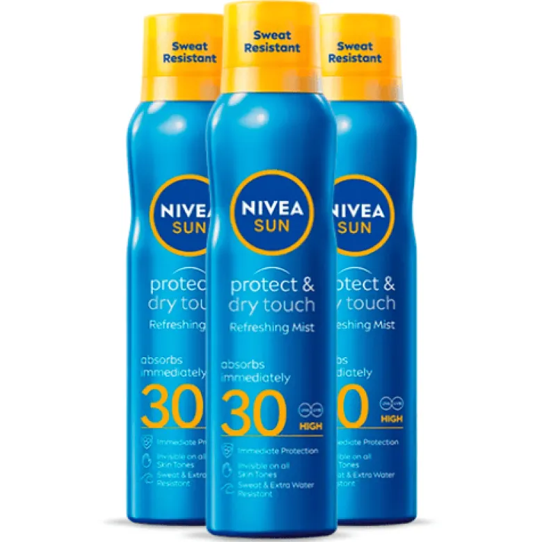 3 x Nivea Protect & Dry Touch Sun Mist SPF 30 (200 ml)