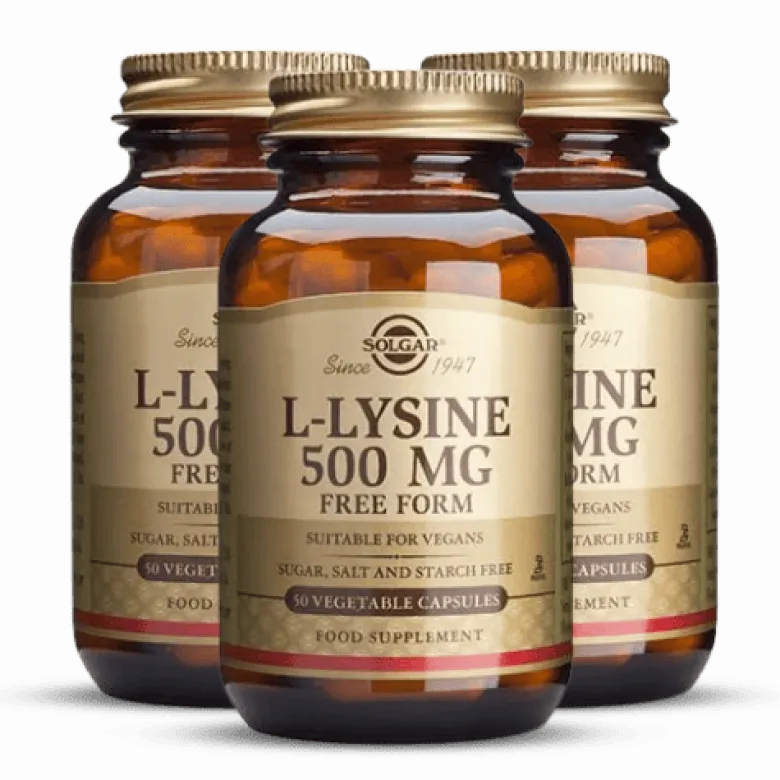 3 x Solgar L-Lysin Aminosyre 500 mg (50 kap)